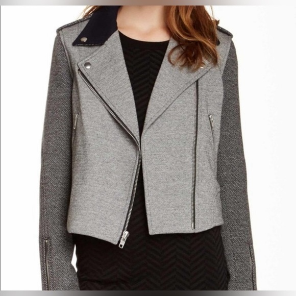 Theory Akashi K Moto Wool, Cotton and Cashmere Moto Jacket Large - Picture 1 of 15